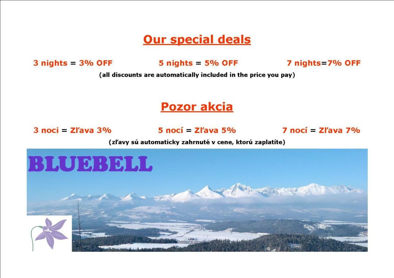Appartamento Bluebell Mengusovce Esterno foto